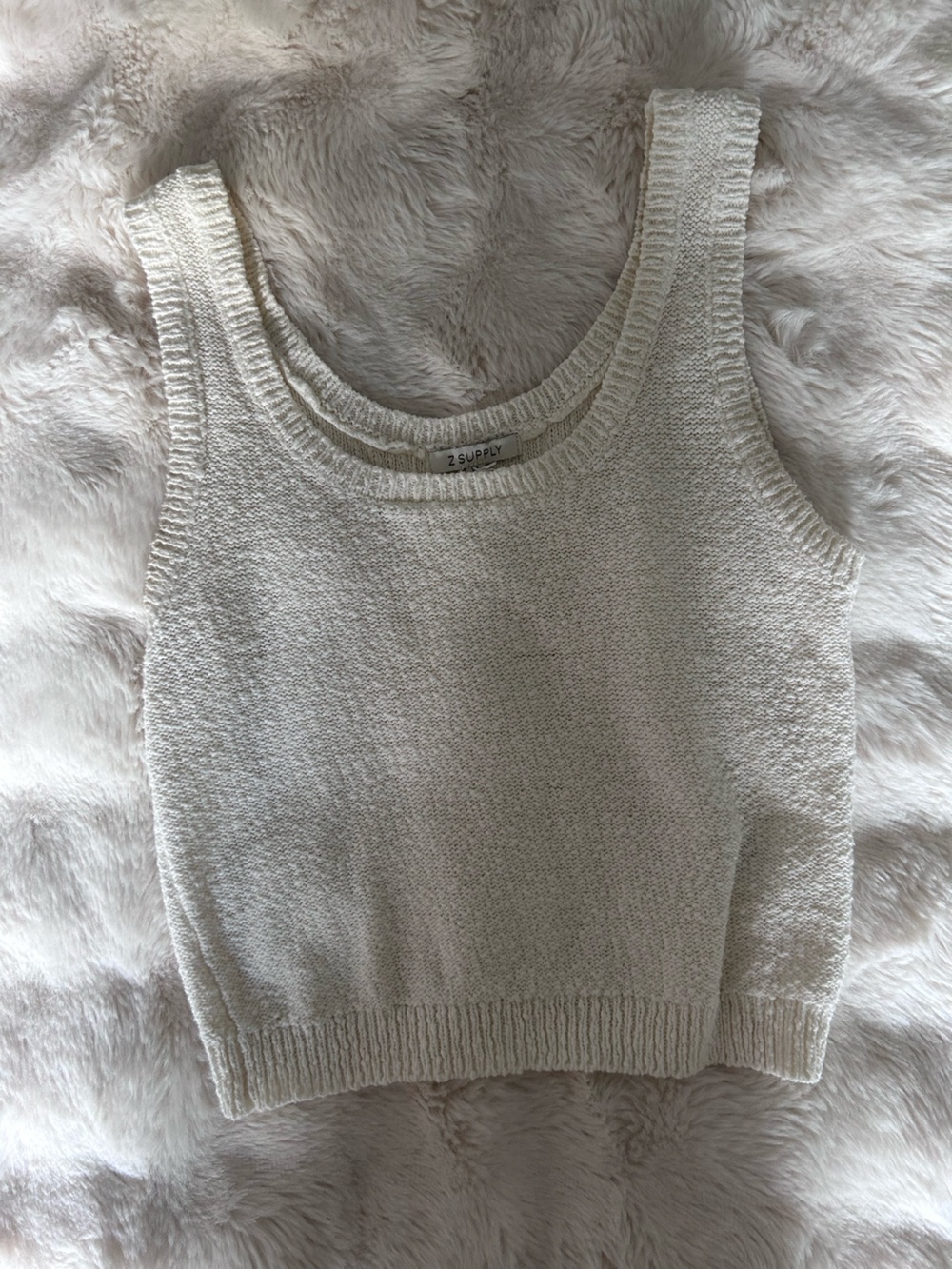 Knit White Tank Top - Picture 2 of 2